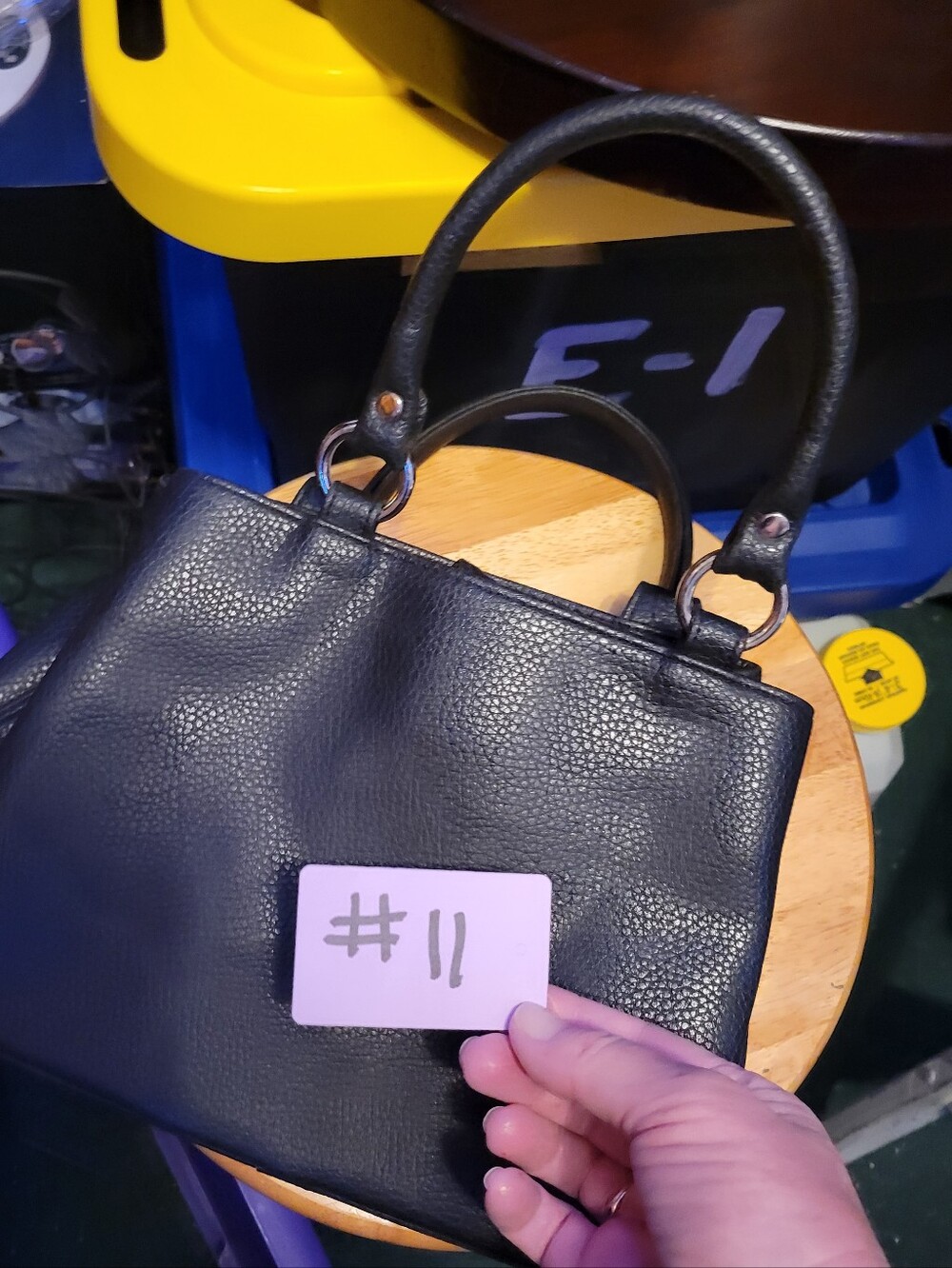 Vintage Liz Claiborne hand bag pebble leather-black - Picture 13 of 13